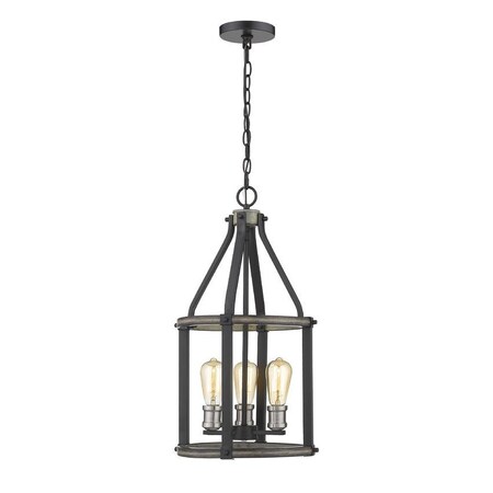 Z-Lite Kirkland 3 Light Pendant, Ashen Barnboard 472-3P-ABB
